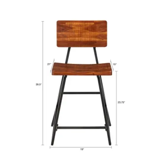 Trestle Counter Height Barstool Amber/Gun Metal image {5}