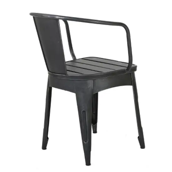 Christopher Knight Home Timotha 3 Piece Outdoor Modern Metal Round Patio Bistro Set with Open Slat Design image {4}