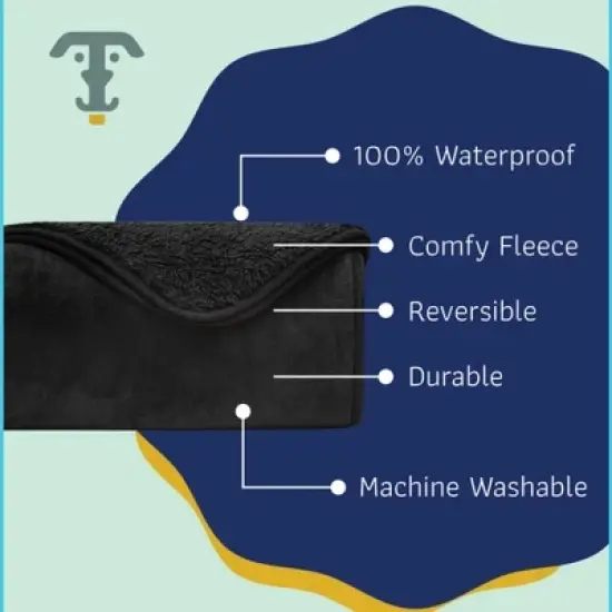 Premium Soft Dog Cat Waterproof Soft Fleece Washable Reversible Blanket image {4}
