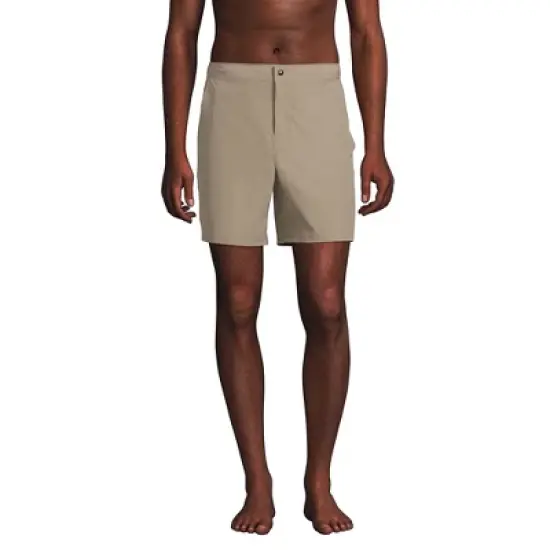 Lands' End Men's Unlined Hybrid Swim Shorts image {5}