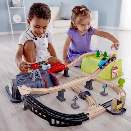 HAPE Railway Bucket Builder Set with Train and Tracks - 50 PCS image {5}