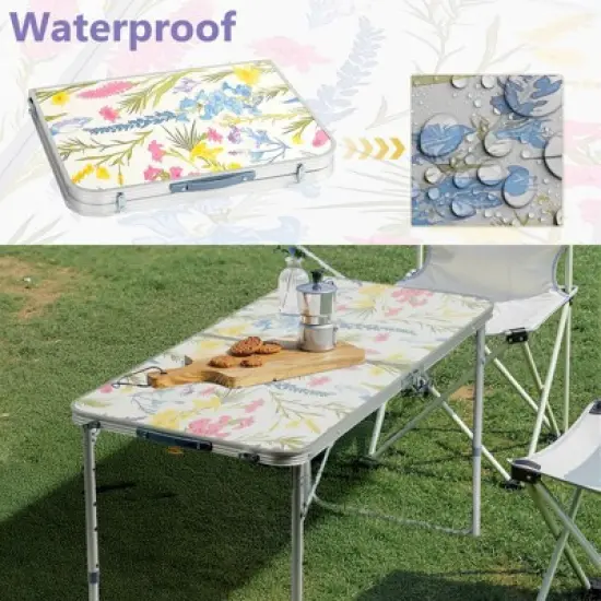 Karl Home 4FT. Patio Aluminium Folding Table image {4}