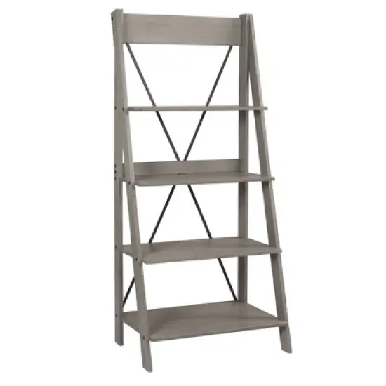 68.25" Boho 4 Tier Solid Wood Ladder Bookshelf Plant Stand - Saracina Home image {13}