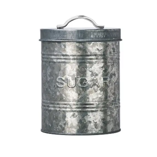 Amici Home Rustic Kitchen Collection Galvanized Metal Storage Canister, Food Safe, 76-ounces image {6}