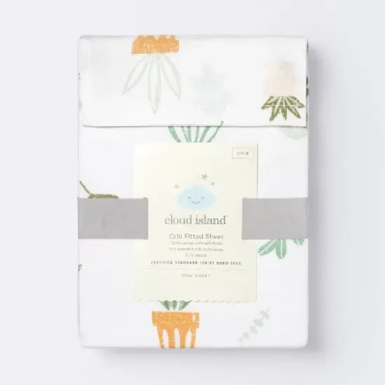 Fitted Crib Sheet Plants - Cloud Island&trade; image {3}