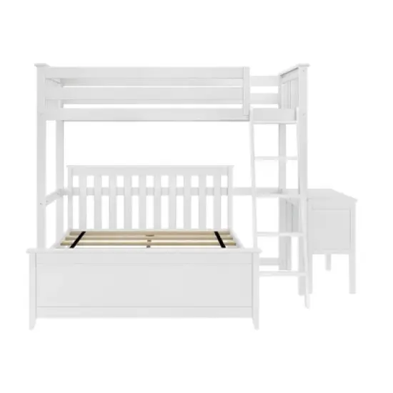Max & Lily L-Shaped Twin over Full Bunk Bed with Desk image {2}