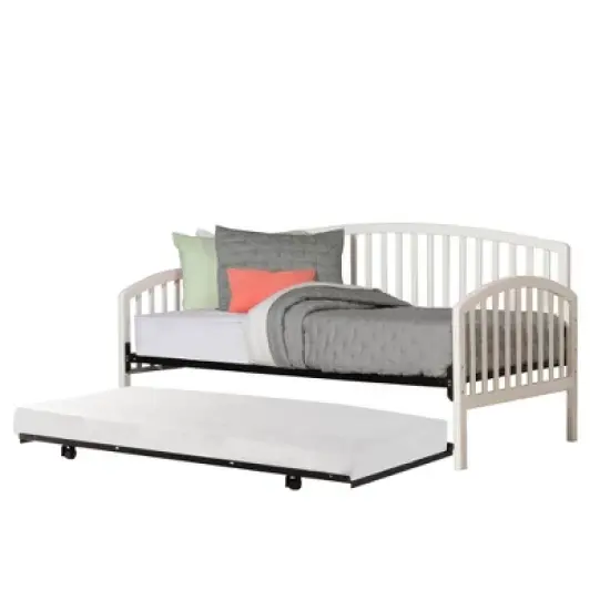 Twin Carolina Daybed with Suspension Deck and Rollout Trundle White - Hillsdale Furniture image {4}