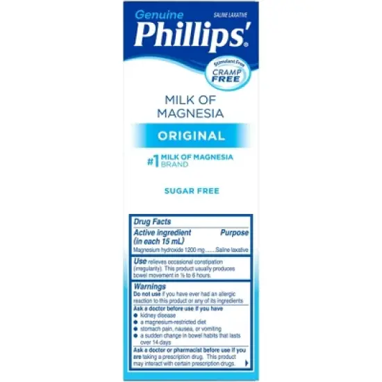 Genuine Philips Milk of Magnesia Saline Laxative Original 4 oz, 1 Count image {6}