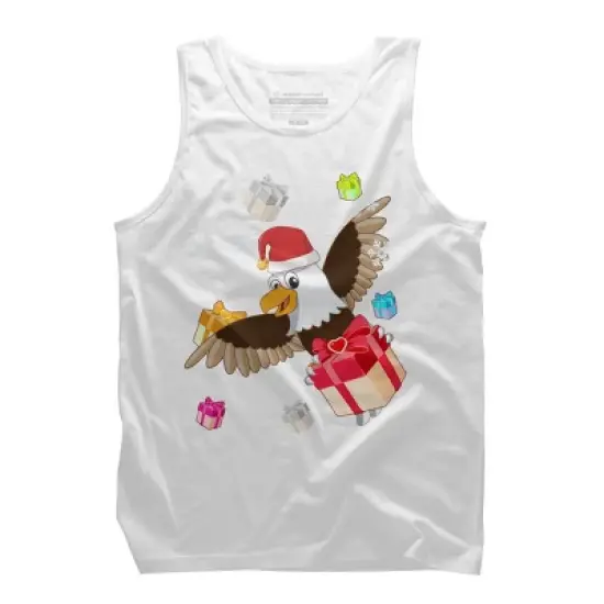 Men's Design By Humans Santa American Bald Eagle Christmas T-Shirt By thebeardstudio Tank Top image {6}