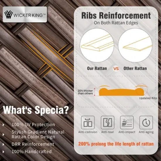 Captiva Designs 7pc Outdoor Wicker Rattan Patio Half-Moon Curved Sectional Sofa Set with Cushioned Ottoman image {8}