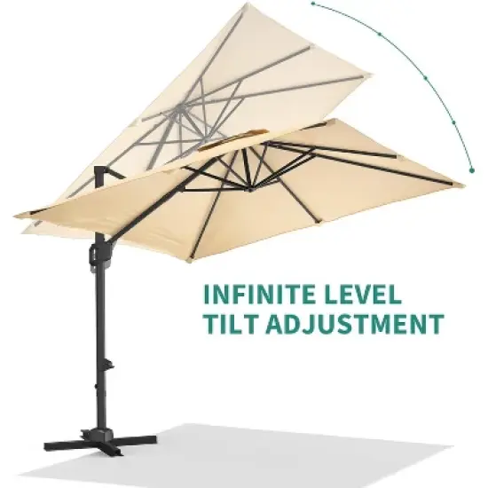 10ftx10ft Cantilever Patio Umbrella with Base,umbrella outdoor patio,360 Rotation outdoor umbrella with Stand for Deck,Pool,Backyard image {2}