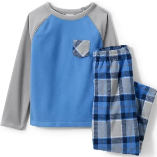 Lands' End Kids Long Sleeve Pocket Fleece Pajama Set image {3}