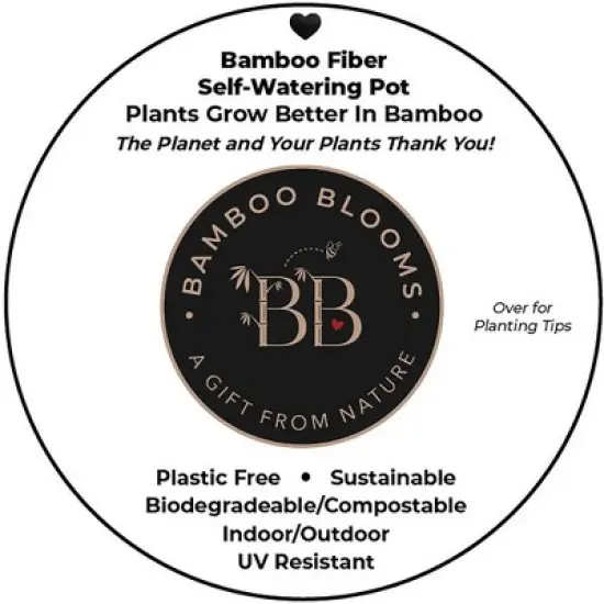 Tierra Garden 7" Round Self-Watering Bamboo Pot image {12}