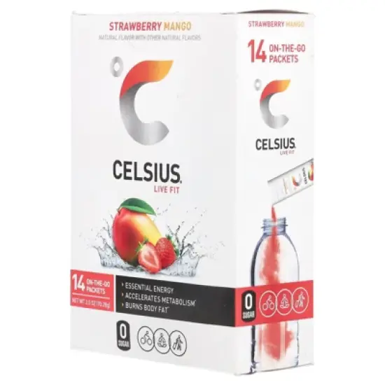 Celsius Live Fit, Strawberry Mango, 14 On-The-Go-Packets, 0.18 oz (5.02 g) Each image {4}