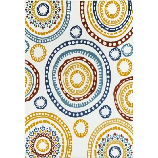 nuLOOM Micki Intricate Circles Indoor/Outdoor Patio Area rug image {9}