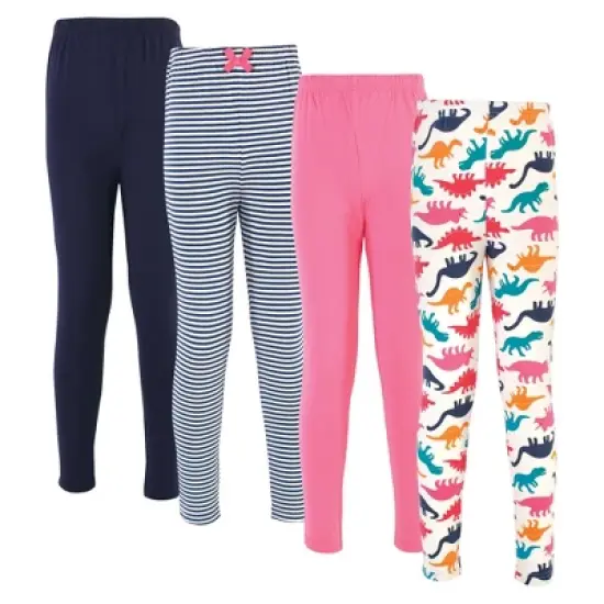 Touched by Nature Baby, Toddler, Big Kids and Youth Girl Organic Cotton Leggings 4pk, Dinosaurs image {5}