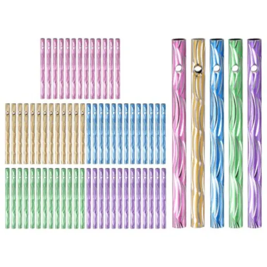 Unique Bargains Aluminum DIY Craft Outdoor Wind Chime Tubes 3 X 0.2 Inch Green+Blue+Yellow+Purple+Pink 100-Pack image {6}