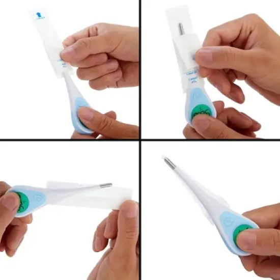 Juvale 300-Pack Disposable Digital Thermometer Probe Covers - Oral, Rectal, Armpit Temperature Reading Sheath Sleeves image {3}