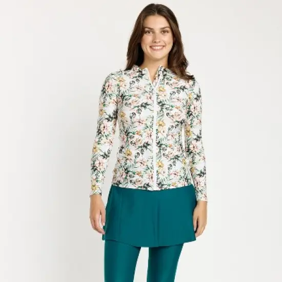 Calypsa Full-Zip Nora Swim Top image {5}