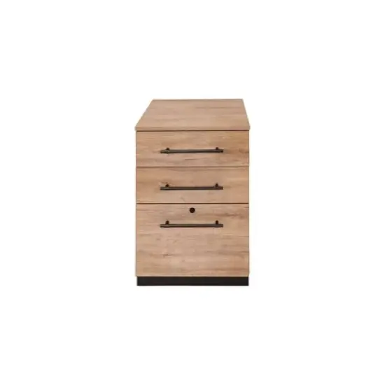 Abbott Contemporary 3 Drawer Wood Laminate File Cabinet Light Brown - Martin Furniture image {1}