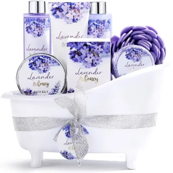 Body & Earth 8pc Lavender & Honey Bathtub Spa Set  image {1}