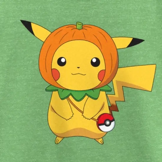 Girl's Pokemon Halloween Pumpkin Pikachu T-Shirt image {1}