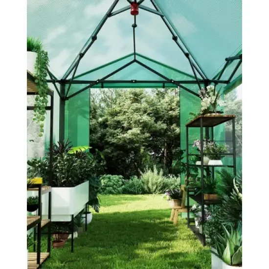 Pop Up Greenhouse,Portable Walk-in Indoor Outdoor Greenhouse for Garden Patio Backyard,Zippered Doors and Window,PE Cover image {2}