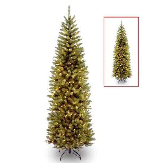 National Tree Company Pre-Lit LED Slim Kingswood Fir Artificial Christmas Tree Dual Color Lights image {4}