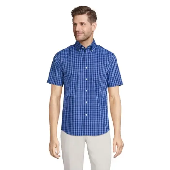 Lands' End Men's Short Sleeve Traditional Fit Comfort-First Shirt with Coolmax image {3}