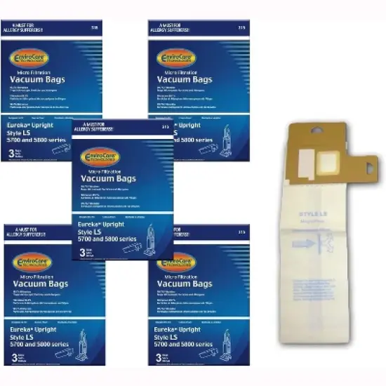 Eureka Sanitaire Style LS 5700 and 5800 Series Uprights Micro Filtration Vacuum Cleaner Dust Bags 15 Pack image {5}