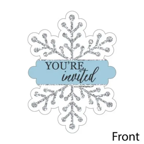 Big Dot of Happiness Winter Wonderland - Shaped Fill-in Invites - Snowflake Holiday Party and Winter Wedding Invites Cards with Envelopes - Set of 12 image {1}