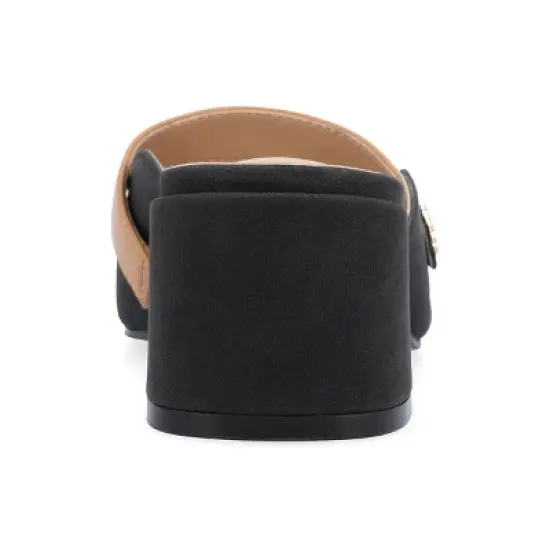 Journee Collection Womens Dalla Slip On Cap Toe Mule Pumps image {2}