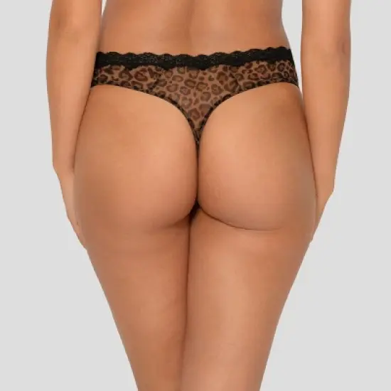 Smart & Sexy Lace Trim Thong Panty 4-Pack image {3}