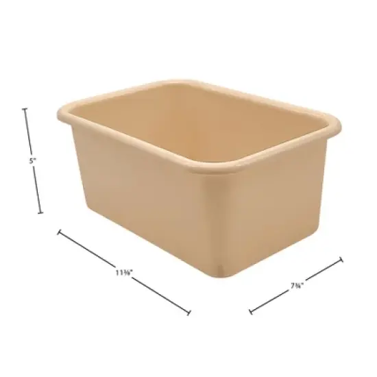 Teacher Created Resources&reg; Small Plastic Storage Bin, Light Brown, Pack of 6 image {3}