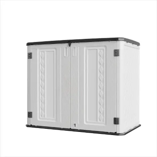 4.18 ft. W x 2.42 ft. D Durable Resin Storage Shed, Weather-Resistant Outdoor Storage Cabinet for Home, Patio and Garage image {2}