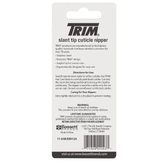 Trim Stainless Steel Slant Tip Cuticle Nipper image {1}