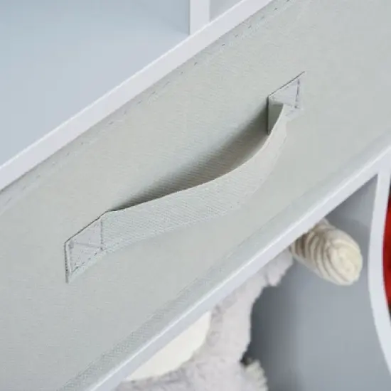 HOMCOM Toy Chest, Kids Storage Organizer, Children Display Bookcase with Drawers for Toys, Clothes, Books image {5}