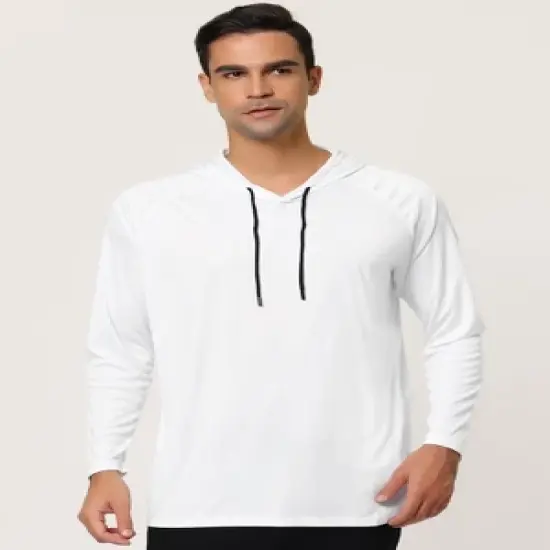 Lars Amadeus Men's Lightweight Long Sleeves Workout Athletic Hooded Pullover Shirt image {1}
