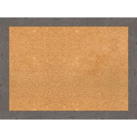 Amanti Art Rustic Plank Narrow Framed Corkboard, Natural Cork image {6}