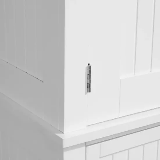 HOMCOM 72" Traditional Freestanding Kitchen Pantry Cabinet Cupboard with Doors and 3 Adjustable Shelves, White image {4}