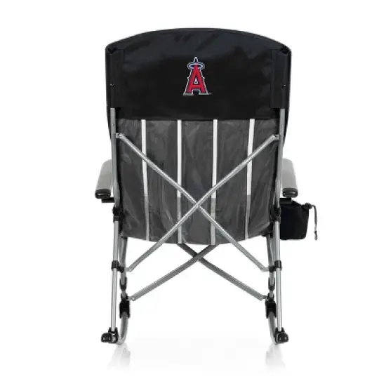 MLB Los Angeles Angels Outdoor Rocking Camp Chair - Black image {1}