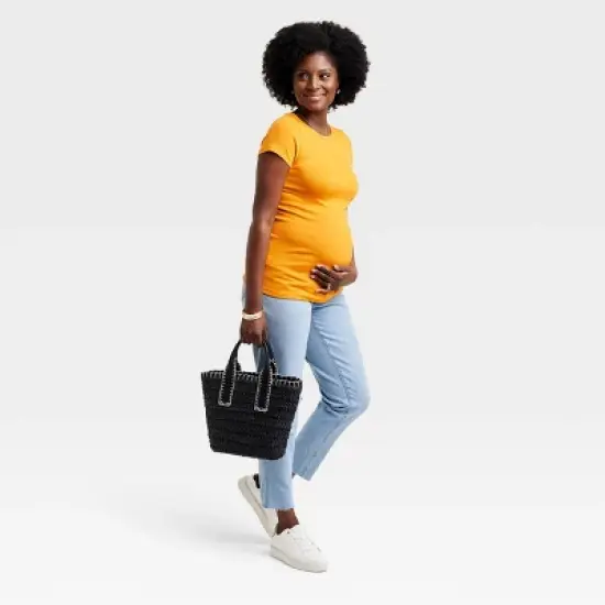 Short Sleeve Non-Shirred Maternity T-Shirt - Isabel Maternity by Ingrid & Isabel&trade; image {2}