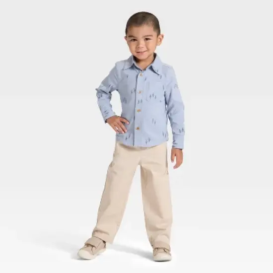 OshKosh B'gosh Toddler Boys' Blue Trees Woven Shirt image {2}