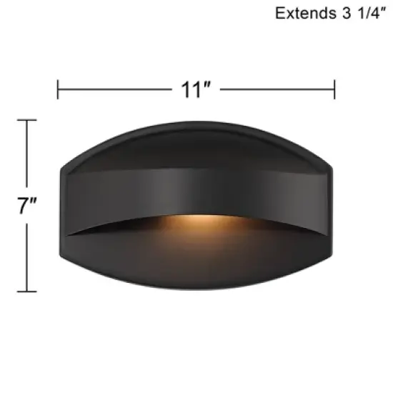 Possini Euro Design Xane 7" High Mid Century Modern Outdoor Wall Light Fixture Mount Porch House Exterior Weatherproof Matte Black Finish Metal image {3}