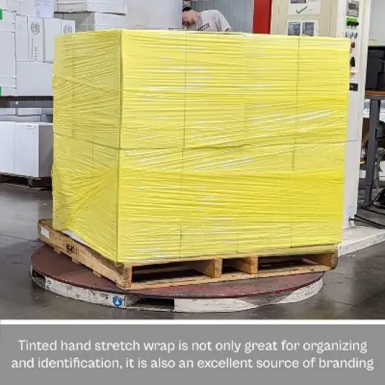 PSBM 4 Rolls Tinted Yellow, 18 in. x 1500 Ft. 80 Gauge, Cast Hand Pallet Stretch Wrap image {2}