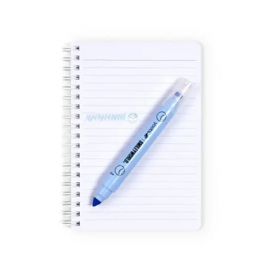 Yoobi SmileyWorld Journal 4.5"x6.5" Spiral with Marker Blue Kraft Smiley image {1}