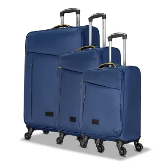3 Piece Set Soft Side Luggage with Contrast Handles image {12}
