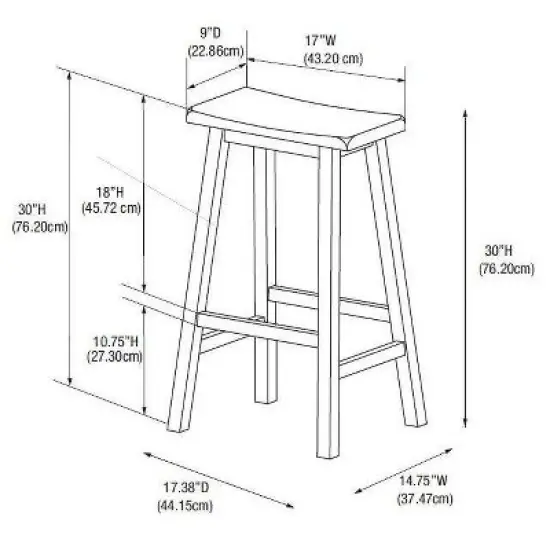 30" Saddle Barstool Wood Brown - Linon image {8}