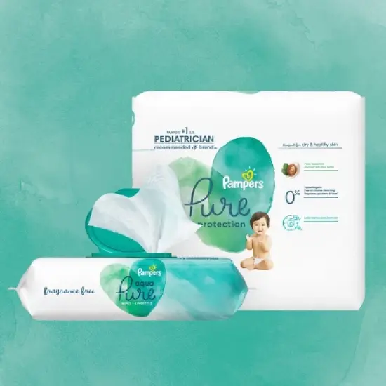 Pampers Aqua Pure Sensitive Baby Wipes (Select Count) image {6}