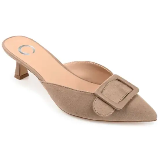 Journee Collection Womens Vianna Kitten Heel Mules Pointed Toe Pumps image {13}
